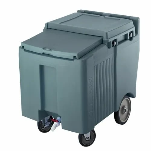 Cambro Slidinglid ICS125L191 125 Lb. Granite Gray Mobile Ice Caddy