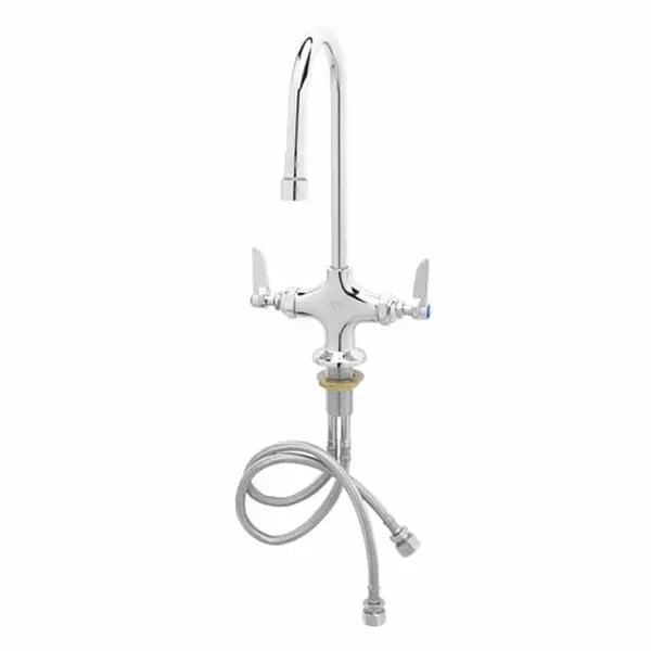 T&S B-0300-VR Single Hole Deck Mount Double Pantry Faucet with 5-3/4" Gooseneck Spout