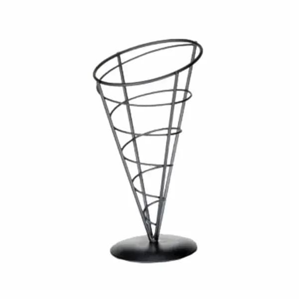 Tablecraft AC59 Black Metal Vertigo Appetizer Cone 5" x 9"