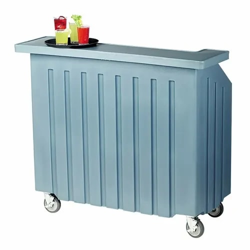 Cambro Cambar BAR540401 Slate Blue Portable Bar 5-Bottle Speed Rail Portable Bar 54"W X 25-7/8"D X 46-1/8"H — main image