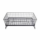 Tablecraft GMT21125 Black Metal Grand Master Transformer Rectangular Basket 20-1/2" x 12" x 5