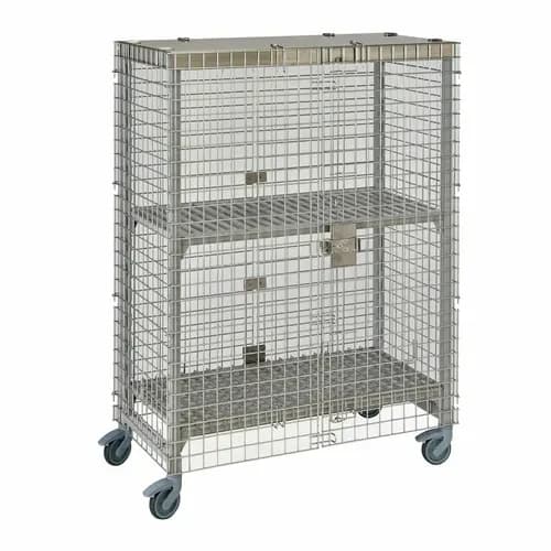 Cambro CPMU244867SUPKG Camshelving Stainless Steel Premium Mobile Security Cage 50-1/4"W X 26-3/4"D X 67-3/4"H