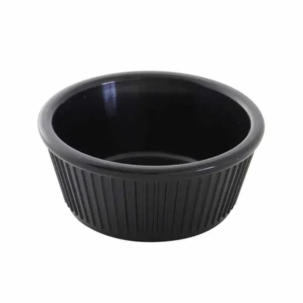 Thunder Group PL533BL1 3-1/2 oz. Fluted Black Plastic Ramekin | Case Of 12