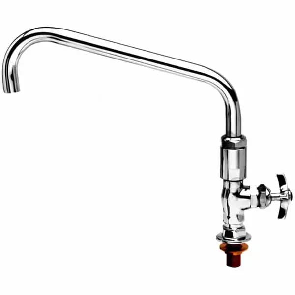 T&S Brass B-0296 T&S Single Hole Deck Mount Big-Flo Pot and Kettle Filler Faucet with 12" Swing Spout Nozzle