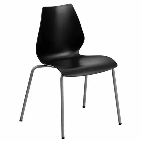 Flash Furniture RUT-288-BK-GG Chair Black Plastic Seat and Metal Frame — main image