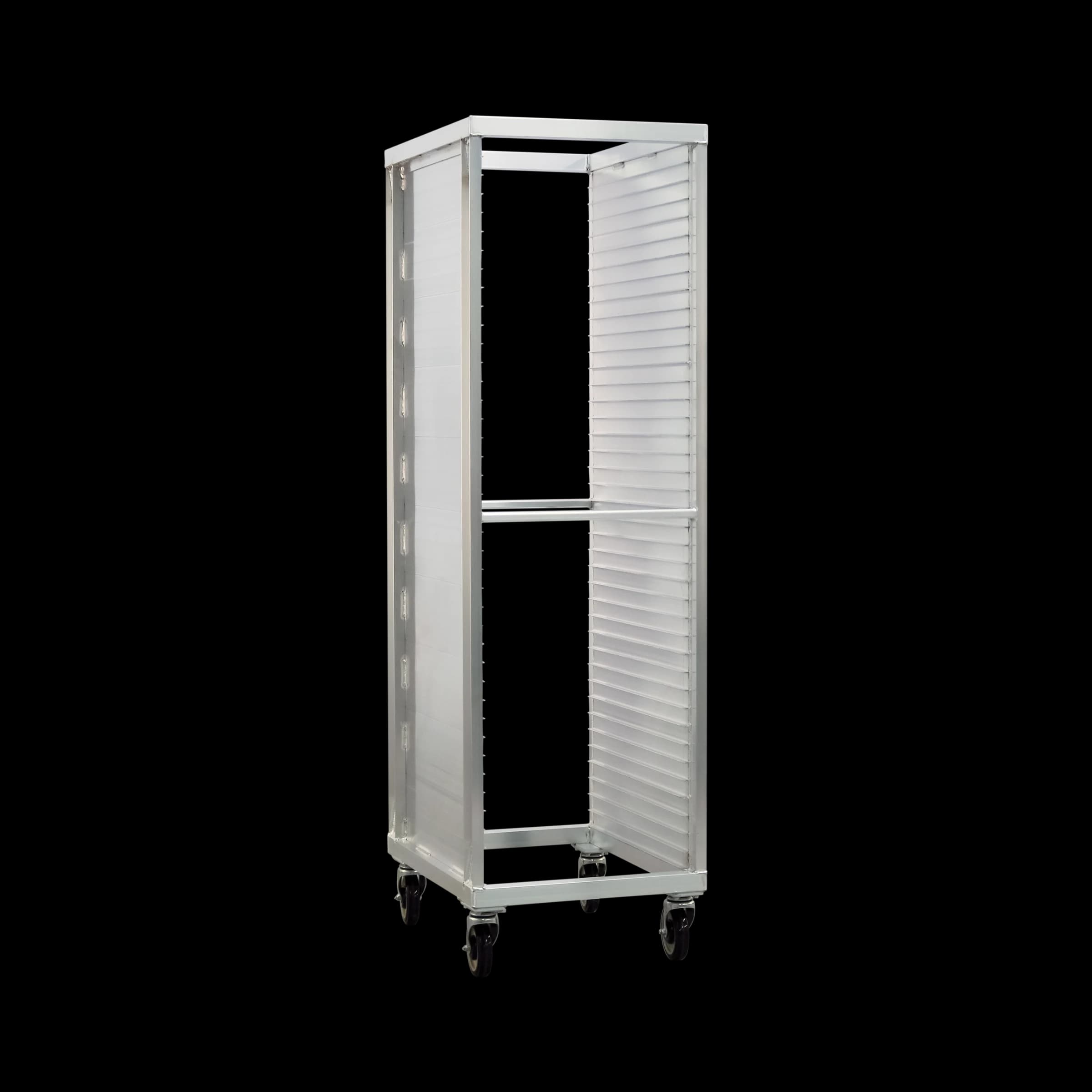 Carter-Hoffmann O8639 ® Portable Aluminum Pan Rack Single Width Extruded Side Panel Style Side-Loaded 39 Pan Capacity