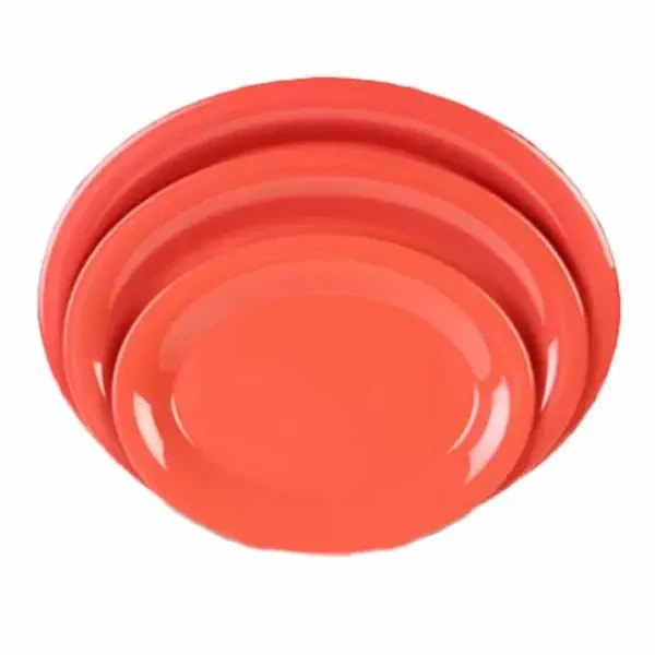 Thunder Group CR213RD Orange 13-1/2" x 10-1/2" Oval Melamine Platter | Case of 12 — main image