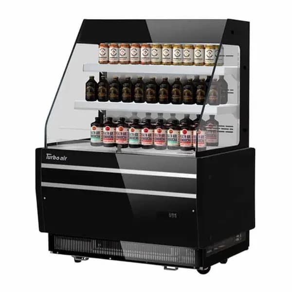 Turbo Air TBA37-50N-B Black Horizontal Open Display Case Merchandiser 37"W