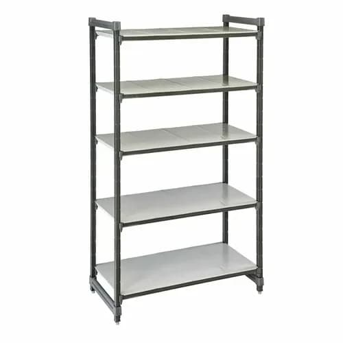 Cambro ESU216084S5580 Camshelving 5-Shelf Polypropylene Brushed Graphite Shelving Kit 60"W X 21"D X 84"H