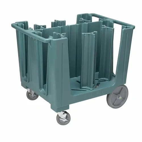 Cambro ADCS401 Polyethylene 6 Slate Blue Dish Caddy With 6 Adjustable Dividers — main image