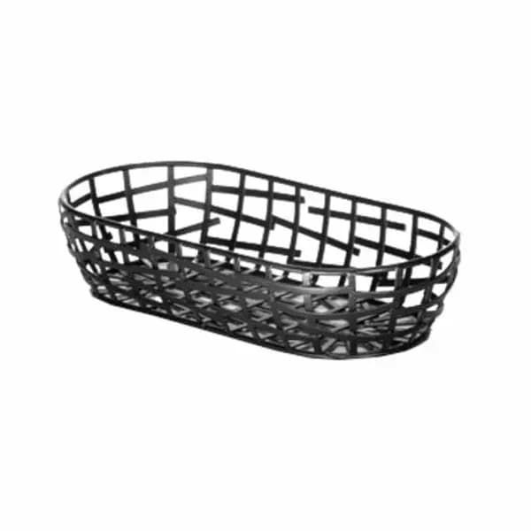 Tablecraft BC1709 Black Metal Complexity Oblong Basket 9" x 4-3/8" x 2"