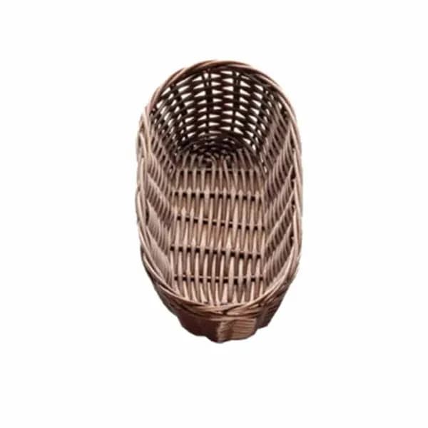 Tablecraft 2417 Black Oblong Woven Basket 9" x 4" x 2 | Case of 12