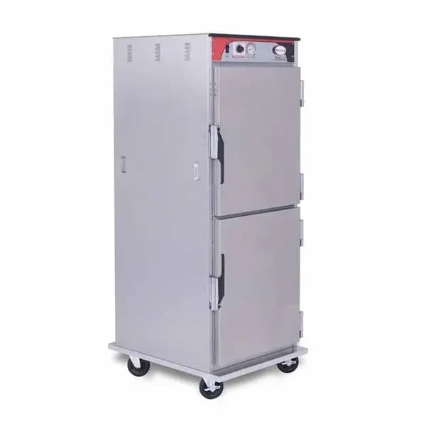 BevLes HTSS74W124 Insulated Solid Dutch Doors Full Height Heated Holding Cabinet 28"W — main image