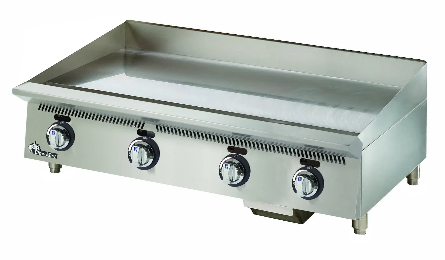 Star 860MA Ultra-Max® Series Gas Countertop Griddle 60 Inch Wide Manual Control Rectangle Polished Steel 1 Inch Thick Plate Heavy-Duty — Propane, 150000 BTU