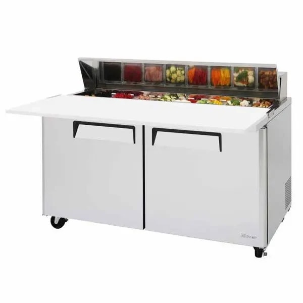Turbo-Air MST-60-16-N 16 Pan 17" Deep Cutting Board 2-Door Sandwich Prep Table 60-1/4"W — main image