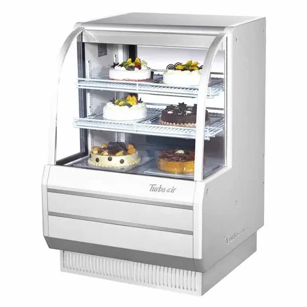 Turbo Air TCGB-36-W-N Refrigerated White Bakery Display Case 36-1/2"W