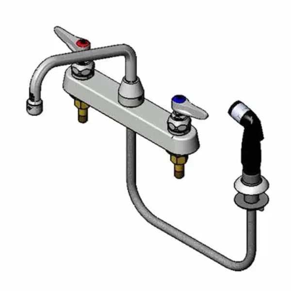 T&S Brass B-1172 T&S 8" Wall Mount Lavatory Faucet with 8" Swing Spout Nozzle