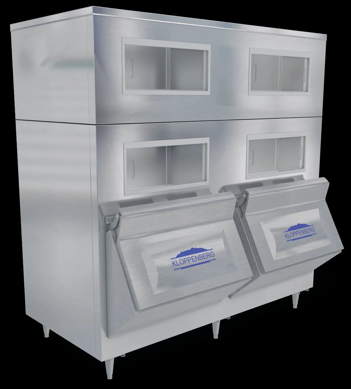 Kloppenberg 3147-SBB Ice Storage Bin 4470 Pound Capacity Stainless Steel Interior