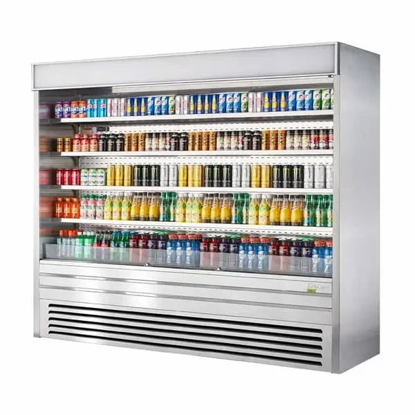 Turbo Air TOM-96ES-N Stainless Steel Vertical Air Curtain Open Display Merchandiser 92-7/8"W