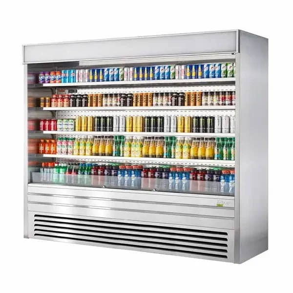 Turbo Air TOM-96ES-N Stainless Steel Vertical Air Curtain Open Display Merchandiser 92-7/8"W — main image