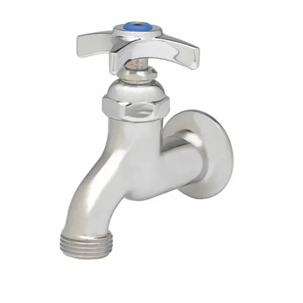 Commercial Kitchen Plumbing Fittings — T&S B-0702 Wall Mount Single Sink Faucet with 4-Arm Handle