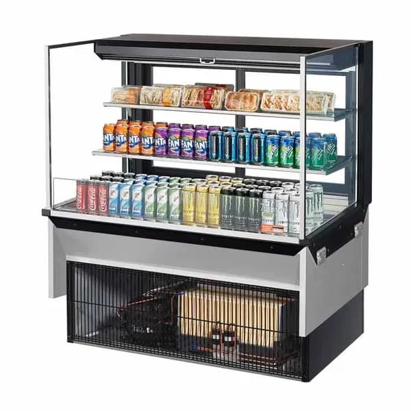 Turbo Air TOM-48L-UFD-B-3SI-N Black Drop-In Open Display Case Merchandiser 47-7/8"W