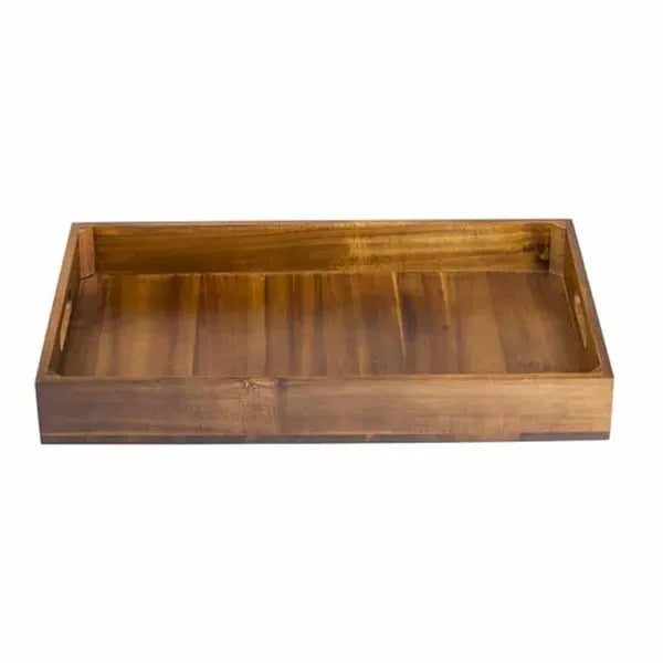 Tablecraft CRATESB11 Full Size Brown Wood Display Crate 2-3/4" Deep