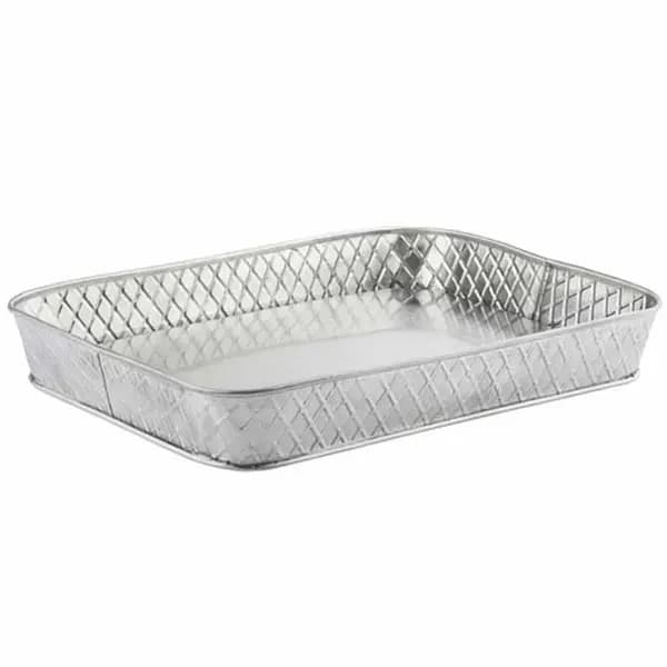 Tablecraft 10039 Lattice Stainless Steel Rectangular Platter 12" x 9" x 1-1/2"
