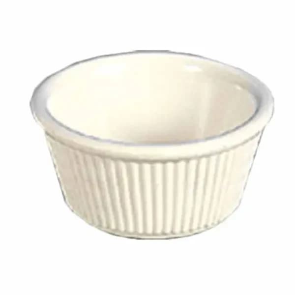 Thunder Group ML531B1 Bone 3 oz. Fluted Melamine Ramekin | Case of 12