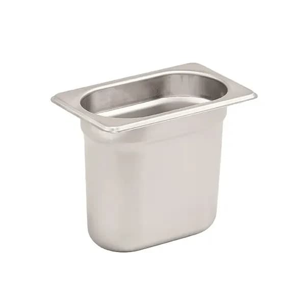 Winco 1/9-Size Anti-Jam Heavy Duty Stainless Steel Food Pan 6" Deep