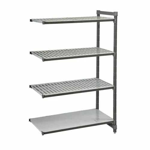 Cambro Camshelving EA244884VS4580 4-Shelf Polypropylene Brushed Graphite Add-On Shelving Unit 48"W X 24"D X 84"H — main image