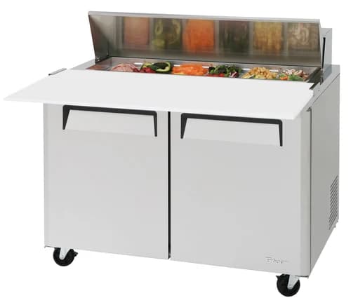 Turbo Air MST-48-12-N Turbo-Air 12 Pan 17" Deep Cutting Board 2-Door Sandwich Prep Table 48-1/4"W