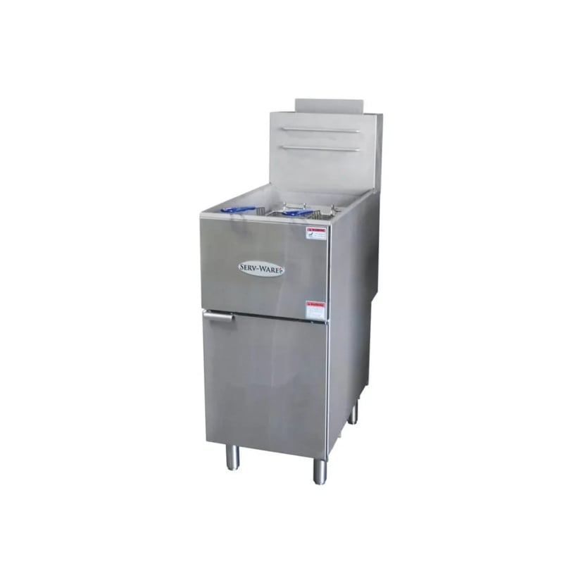 Deep Fryer Parts — Serv-Ware SGF-40N 40 lb Natural Gas Floor Fryer 120,000 BTU (3 Burners)