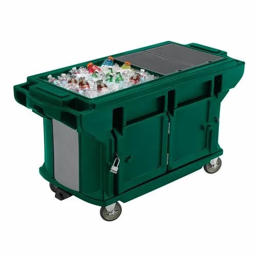 Commercial Refrigeration Parts — Cambro Versa Food Bar VBRUTHD5519 4-Pan Kentucky Green Cold Food Serving Counter