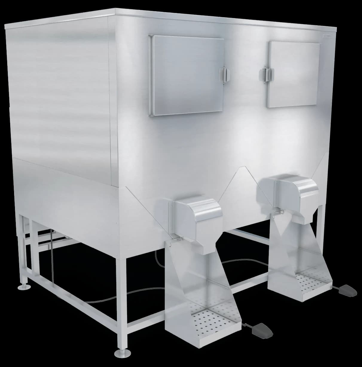 Kloppenberg DISP-2000-IBU Freestanding Ice Bagging/Dispensing Bin 2254 Pound Capacity Foot Pedal Actuation Cube Style Ice — 240V, 1PH