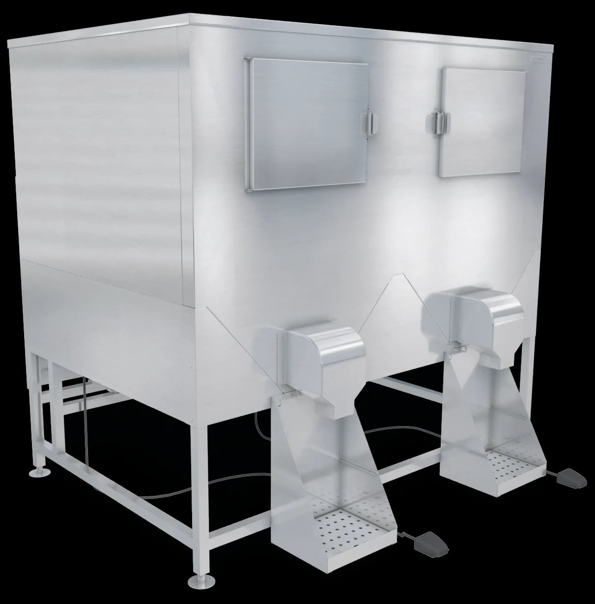 Kloppenberg DISP-2000-IBU Freestanding Ice Bagging/Dispensing Bin 2254 Pound Capacity Foot Pedal Actuation Cube Style Ice — 240V, 1PH
