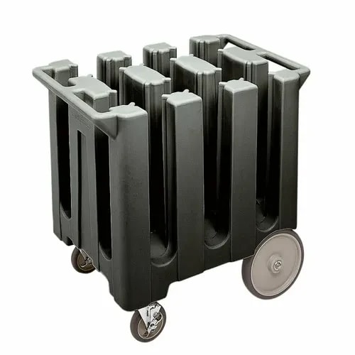 Cambro DC575110 Polyethylene 6 Black Dish Caddy With 6 Dividers — main image