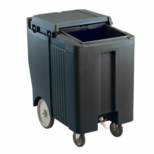 Cambro Slidinglid ICS175TB110 175 Lb. Black Mobile Ice Caddy — main image