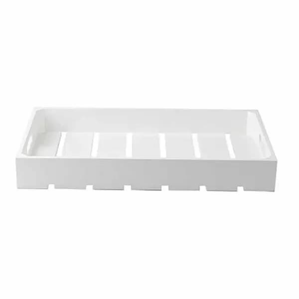 Tablecraft CRATE13W Third Size White Wood Display Crate 2-3/4" Deep