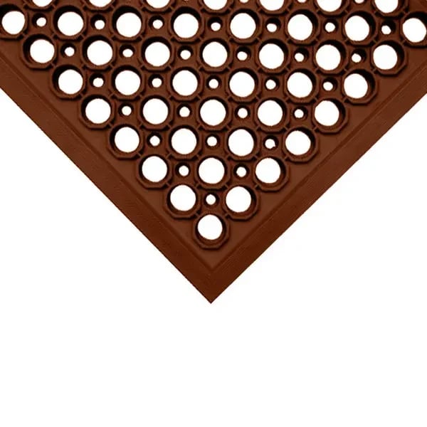 DRH110A-RED 3' x 5' Red Grease Resistant Kitchen Floor Mat with Beveled Edges
