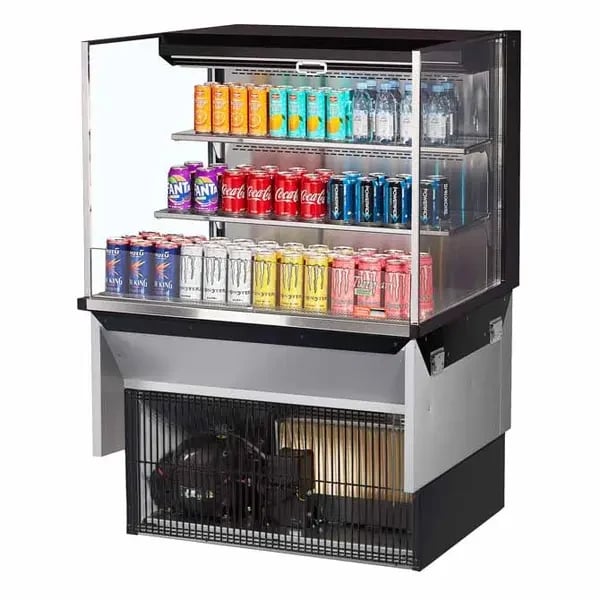 Turbo Air TOM-36L-UF-B-3SI-N Black Drop-In Open Display Case Merchandiser 35-7/8"W