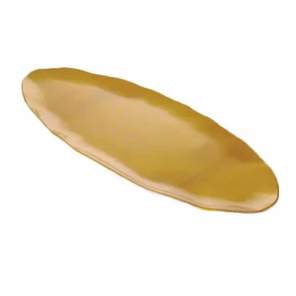 Thunder Group RF2024G Gold Pearl 24" x 10" Oval Melamine Platter | Case of 2