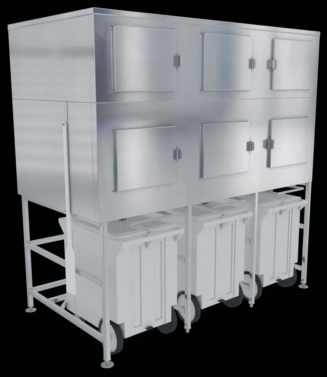 Kloppenberg SPS-3-SL Gravity Dispense Ice Bin 3400 Pound Capacity Stainless Steel Interior Cube, Flake, Nugget Ice Compatibility