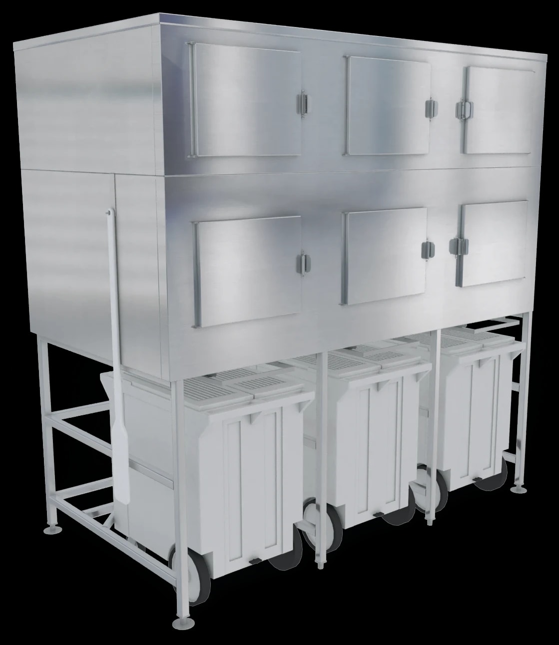 Kloppenberg SPS-3-SL Gravity Dispense Ice Bin 3400 Pound Capacity Stainless Steel Interior Cube, Flake, Nugget Ice Compatibility — main image