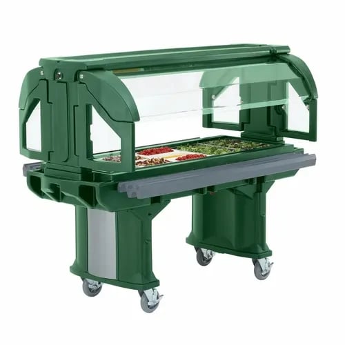 Cambro Versa Food Bar VBRLHD5519 4-Pan Kentucky Green Cold Food Serving Counter