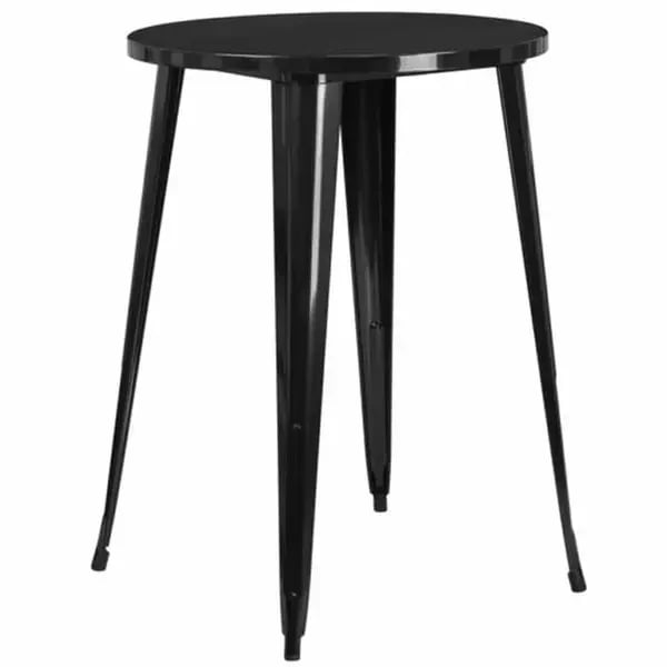 Flash Furniture CH-51090-40-BK-GG Round Bar Height Metal Black Table